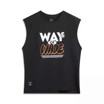 Li Ning X Jay Flow Коллаборация Серия Уэй Принт с буквами Круглый вырез Удобный Универсальный Свободный Майка Мужские Топы Черный AVSV171-1 L