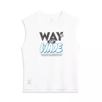 Li Ning X Jay Flow Коллаборация Серия Wade Пуловер с круглым вырезом и принтом букв Удобная Универсальная Свободная Майка Мужские Топы Стандартный-Белый AVSV171-2 L