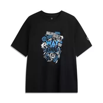 Li Ning X Jay Flow Серия Уэйда Охлаждающая Комфортная Влагоотводящая Свободная Повседневная Простая Спортивная Универсальная Футболка с Коротким Рукавом Мужские Топы AHSVA03-1 M