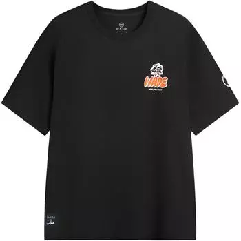 Li Ning X Jay Flow Серия Wade Спортивный пуловер с круглым вырезом Повседневный Свободный Простой Принт с буквами на спине Удобная Универсальная Футболка с коротким рукавом AHSVA05-1 M