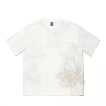 Li Ning X Коллаборация с Джеки Чаном Серия Кунг-фу Удобная Универсальная Простая Свободного Кроя Футболка с Круглым Вырезом и Коротким Рукавом с Принтом по Всей Поверхности AHSV499-1 L