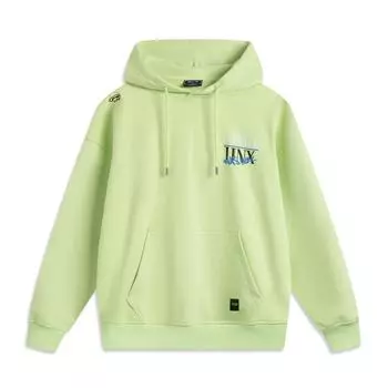 Li Ning X League Of Legends Collaboration Double City Battle Series Pullover Letter Print Loose Hoodie Unisex Hoodies Butterfly-Pink Green AWDUF49-7 S