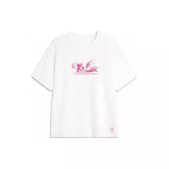 Li Ning X League Of Legends Collaboration Printed Letter Crew Neck Pullover Short Sleeves Unisex Football Shirt White AHSUA97-1 XXL