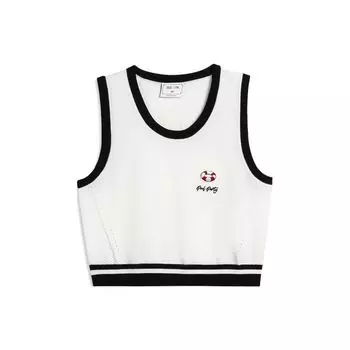 Li Ning X League Of Legends Collaboration Pool Party Series Color Blocked Knitted Tank Top Women tops Off-White AMVT024-1 M