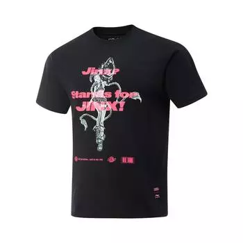 Li Ning X League Of Legends Коллаборация Спортивный Стиль Жизни Серия Буквенная Футболка с Круглым Вырезом Удобная Дышащая Универсальная Футболка с Коротким Рукавом AHSVD83-2 S