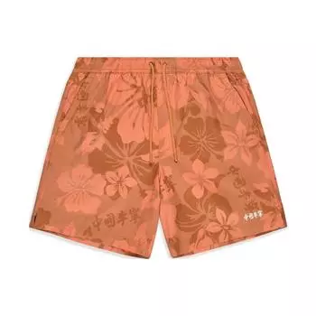 Li Ning X League Of Legends Pool Party Цветочный принт Спортивные повседневные шорты унисекс Шорты осень-оранжевый AKST805-1 M