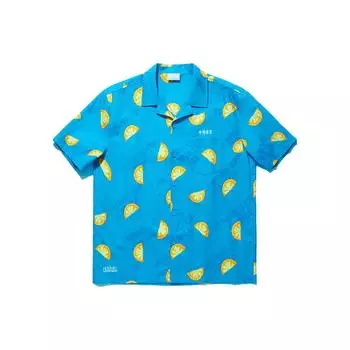 Li Ning X League Of Legends Pool Party Collaboration Fruit Print Casual Short Sleeve Shirt Unisex Shirts Bright-Blue ASHT503-2 M