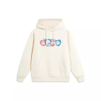 Li Ning X League Of Legends Poro Collaboration Hooded Drawstring Loose Fleece Warm Sweatshirt Unisex Sweatshirt Off-White AWDTE93-1 L