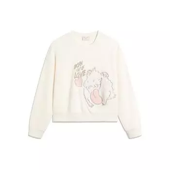 Li Ning X League Of Legends Poro Collaboration Повседневный мультяшный аниме-пуловер с круглым вырезом и длинными рукавами Женская толстовка Off-White AWDTE88-1 L