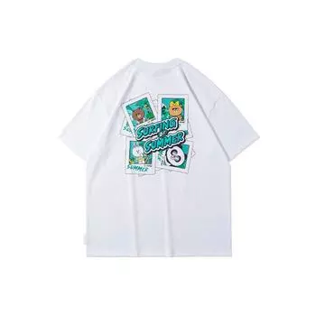 Li Ning X Line Friends Cartoon Print Свободная спортивная футболка унисекс топы белые AHSR906-3 XXL