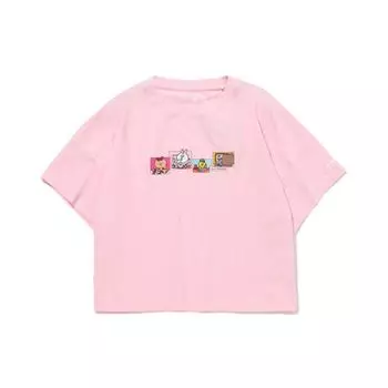 Li Ning X Line Friends Collaboration свободная футболка с коротким рукавом женские топы розовые AHSQ872-3 M