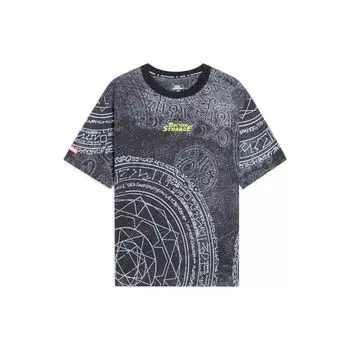 Li-Ning X Marvel Doctor Strange с графическим принтом и круглым вырезом, повседневная футболка с короткими рукавами, мужские топы, черный AHSS677-4 XXL