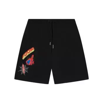 Li Ning X Marvel Spider-Man Series однотонные прямые шорты с принтом в виде узора мужские шорты черного цвета AKSSB13-4 L
