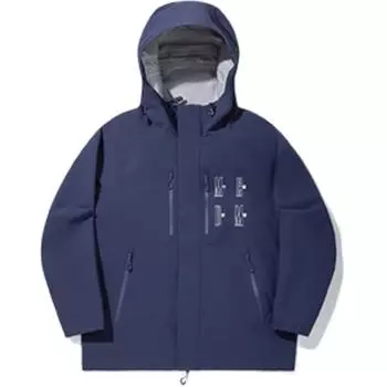 Li Ning X MEDM Ежедневный Прогресс Коллаборация Спортивный Стиль Жизни Серия Свободная Толстовка с Капюшоном Принт Буква Водонепроницаемая Теплая Куртка Унисекс Куртка Темно-Синий AEMV017-3 M