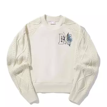 Li Ning X MEDM Коллаборация Серия Ежедневное Процветание Мультяшный Аниме Сращенный Круглый Вырез Удобный Дышащий Универсальный Свободный Свитшот AWDV766-1 M