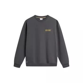 Li Ning X Mister Cartoon Collaboration Badfive Letter Print Loose Fleece Pullover Sweatshirt Men sweatshirt Dark-Gray AWDTF29-4 L