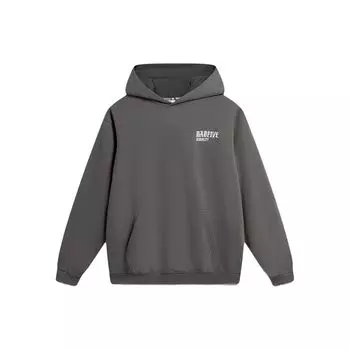 Li Ning X Mister Cartoon Collaboration Badfive Series Letter Pattern Embroidered Hoodie Unisex Hoodies Graphite-Gray AWDTB97-1 M