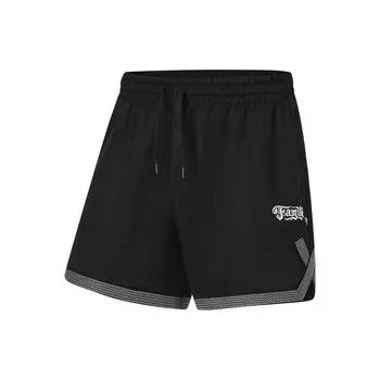 Li Ning X Mister Cartoon Collaboration Badfive Letter Print Competition Basketball Shorts Men shorts Black AAPT613-2 L