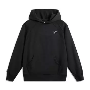 Li Ning X Nine Point Nine Коллаборация Однотонная Толстовка с капюшоном Мягкая Удобная Дышащая Универсальная Повседневная Толстовка Мужская толстовка Черный AWDUF65-5 L