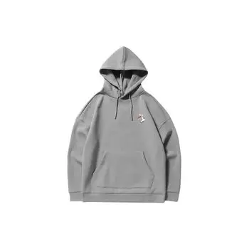 Li Ning X Og Slick Collaboration Graffiti Print Loose Pullover Hoodie Men Hoodies Gray AWDNC95-1 M