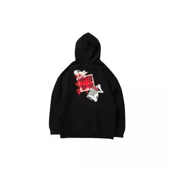 Li Ning X OG Slick Collaboration Graffiti Pattern Casual Sports Hoodie Men Hoodies Black AWDND01-2 L