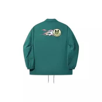 Li Ning X OG Slick Collaboration свободная повседневная куртка с принтом эмодзи на спине унисекс куртка темно-дворцово-зеленая AFDT615-3 XL