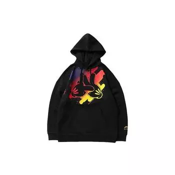 Li Ning X OG Slick Collaboration свободная спортивная толстовка с принтом мужская толстовка черная AWDNC93-2 XXXL