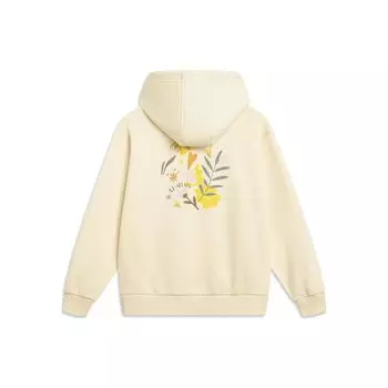 Li Ning X Perrine Honor Collaboration Sports Trend Series Graphic Hoodie Женские толстовки с капюшоном Cream-Yellow AWDT448-3 S