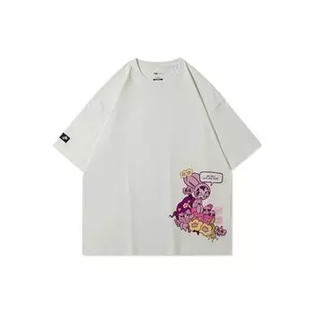 Li Ning X Persue Серия коллабораций с художниками Принтованная Свободная Футболка с коротким рукавом и круглым вырезом Женские топы Белый AHSRA78-1 M