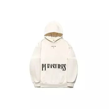 Li Ning X Pleasures Collaboration Skateboard Series Record Print Letter Loose Pullover Hoodie Unisex Hoodies Off-White AWDTC01-3 XL