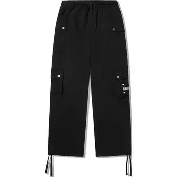 Li Ning X Pleasures Серия скейтбордов Однотонные прямые брюки свободного кроя Повседневные брюки Женский низ Черный AKLUC76-1 L