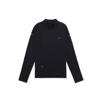 Li Ning X Soulland Collaboration однотонная футболка с круглым вырезом и длинным рукавом реглан, женские топы, черный цвет ATLS126-2 M