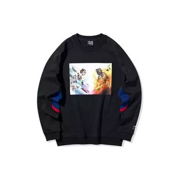 Li Ning X Star Wars Collaboration Printed Crew Neck Loose Pullover Sweatshirt Men sweatshirt Black AWDQ236-2 L