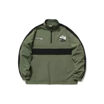 Li Ning X Star Wars Collaboration Sports Fashion Series Printed Spliced Standneck Half-Mole Casual Jacket Men Jacket Deep-Moss-Green AJDR225-3 S