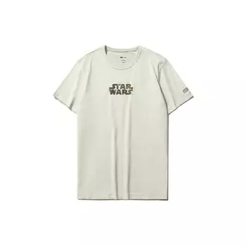 Li Ning X Star Wars Collaboration Sports Fashion Series Letter Pattern Loose Round Neck Short Sleeve T Shirt Men Tops Pearl-White AHSR221-1 XXL