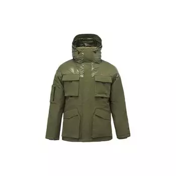 Li Ning X Star Wars Letter Print Hooded Down Jacket Men Outwear Army-Green AYMQ169-2 S