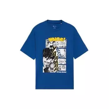 Li-Ning X Star Wars Sports Fashion Series Cartoon Print Round Neck Short Sleeve T-Shirt Men Tops Royal-Blue AHSS573-6