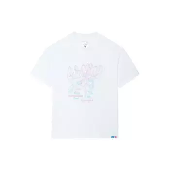 Li-Ning X Steven Harrington Neon Cartoon Print Свободная футболка с коротким рукавом унисекс Топы белые AHSSC47-3 XL
