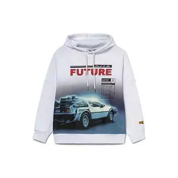 Li-Ning X Universal Studios Назад в будущее Пуловер с забавным принтом, толстовка унисекс, белая AWDRB01-3 L