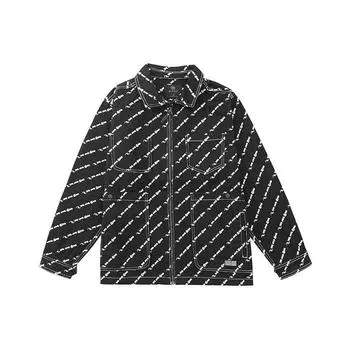 Li Ning X Wade Artist Collaboration Дышащая рубашка с длинным рукавом и принтом по всей поверхности Мужские рубашки черного цвета AFDS057-1K M