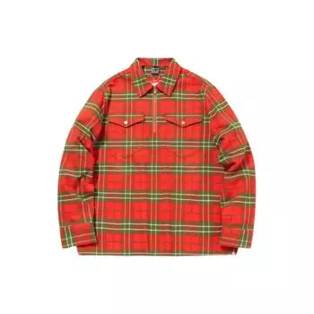 Li Ning X Xlarge Plaid Loose Casual Singleboards Long Sleeve Shirt Men Shirts Flame-Orange AFDQ879-2 L