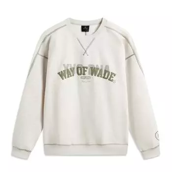 Li Ning X Yng DNA Collaboration Wade Series Круглый вырез с вышитым буквенным принтом Теплый свободный пуловер Толстовка Мужская толстовка AWDUH29-2 XL