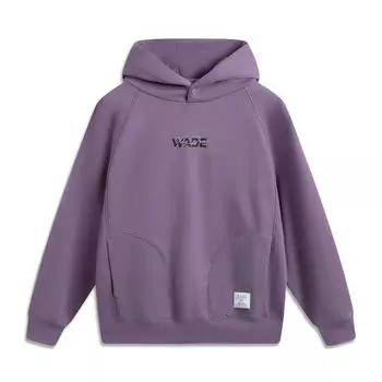 Li Ning X YNG DNA Collaboration Wade Series Hooded Graphic Letter Printed Warm Swimwear Sweatshirt Men sweatshirt Deep-Purple AWDUH31-3 M