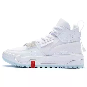 Li Ning Xing Chuan классические универсальные прочные легкие высокие кроссовки женские кроссовки белые AGCR430-2 37