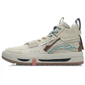 Li Ning Xing Chuan высокие скейт-кеды мужские скейт-кеды овсяно-серый AGCR467-3 39