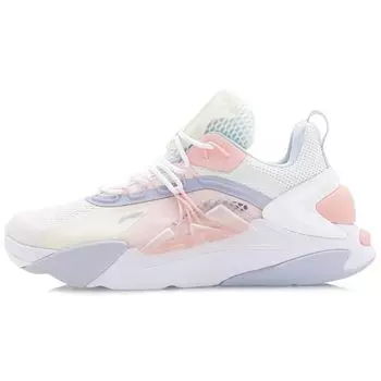 Li Ning Xinhua амортизирующие нескользящие износостойкие низкие спортивные повседневные туфли женские кроссовки белые розовые AGLQ058-2 36