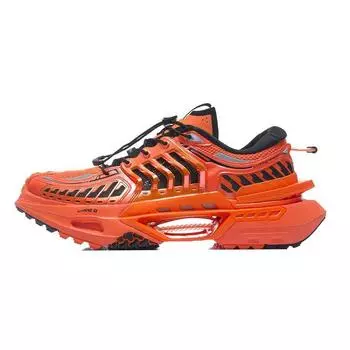 Li Ning Xuan Kong светоотражающие амортизирующие отскоки трендовые спортивные повседневные туфли женские кроссовки черные оранжевые AGLR052-18 36