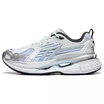 Li Ning Yixing 5 Ткань Синтетическая кожа Нескользящие Износостойкие Низкие Повседневные Туфли Женские Кроссовки Белые Серые Синие AGLT026-4 35