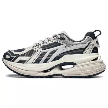 Li Ning Yixing 5 Ткань Синтетическая кожа Нескользящие Износостойкие Низкие Спортивные Повседневные Туфли Женские Кроссовки Черный Серый AGLT026-2 37