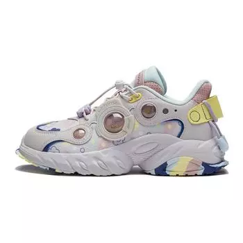 Li Ning Youth Childrens Nebula Удобная универсальная амортизирующая повседневная обувь Детская повседневная обувь Серый Фиолетовый YKCS106-4 32